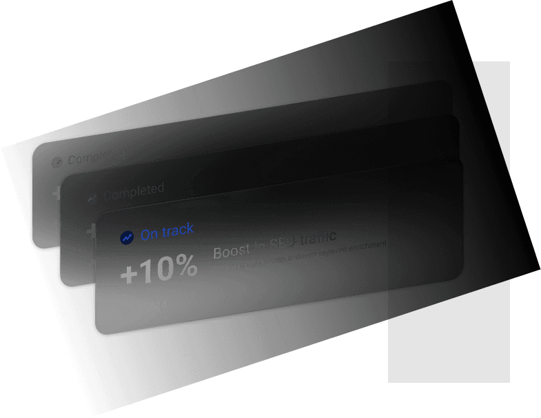 +10% boost in SEO traffic, on track